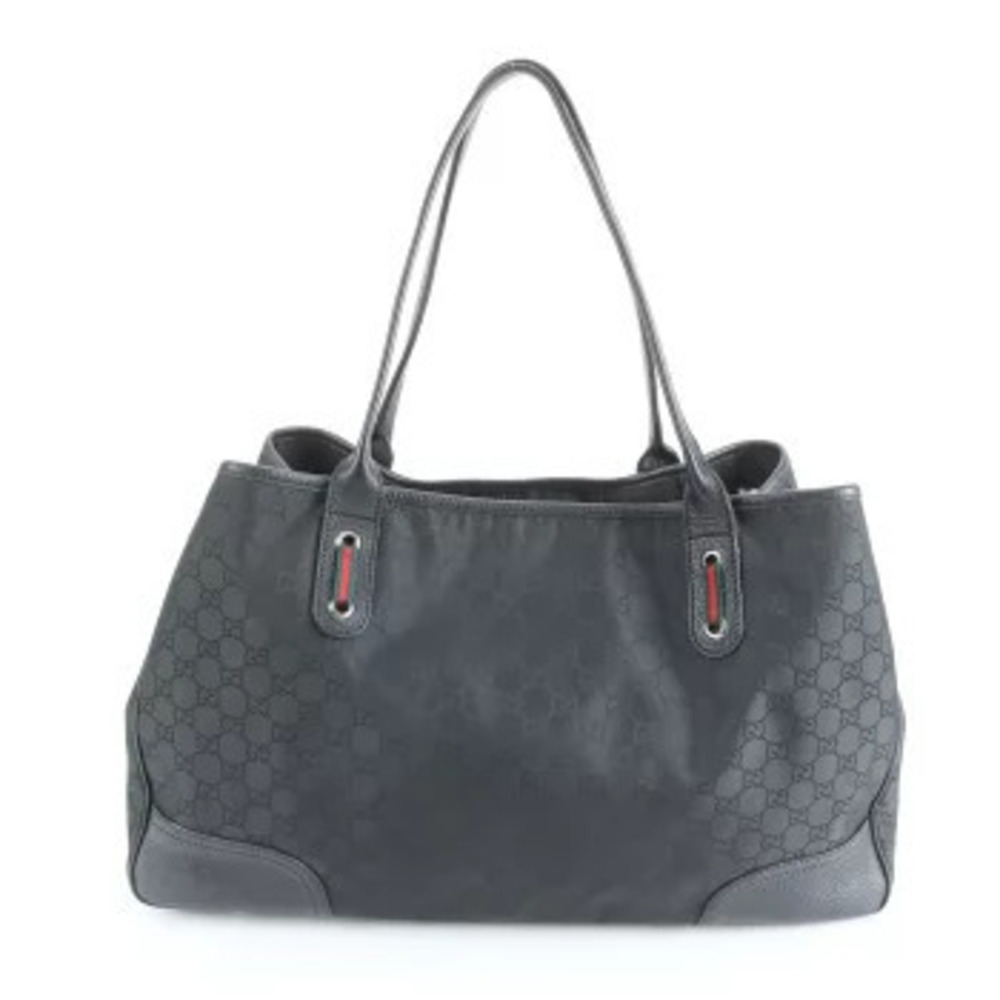 Gucci Sherry GG Leather Shoulder Tote Bag Black